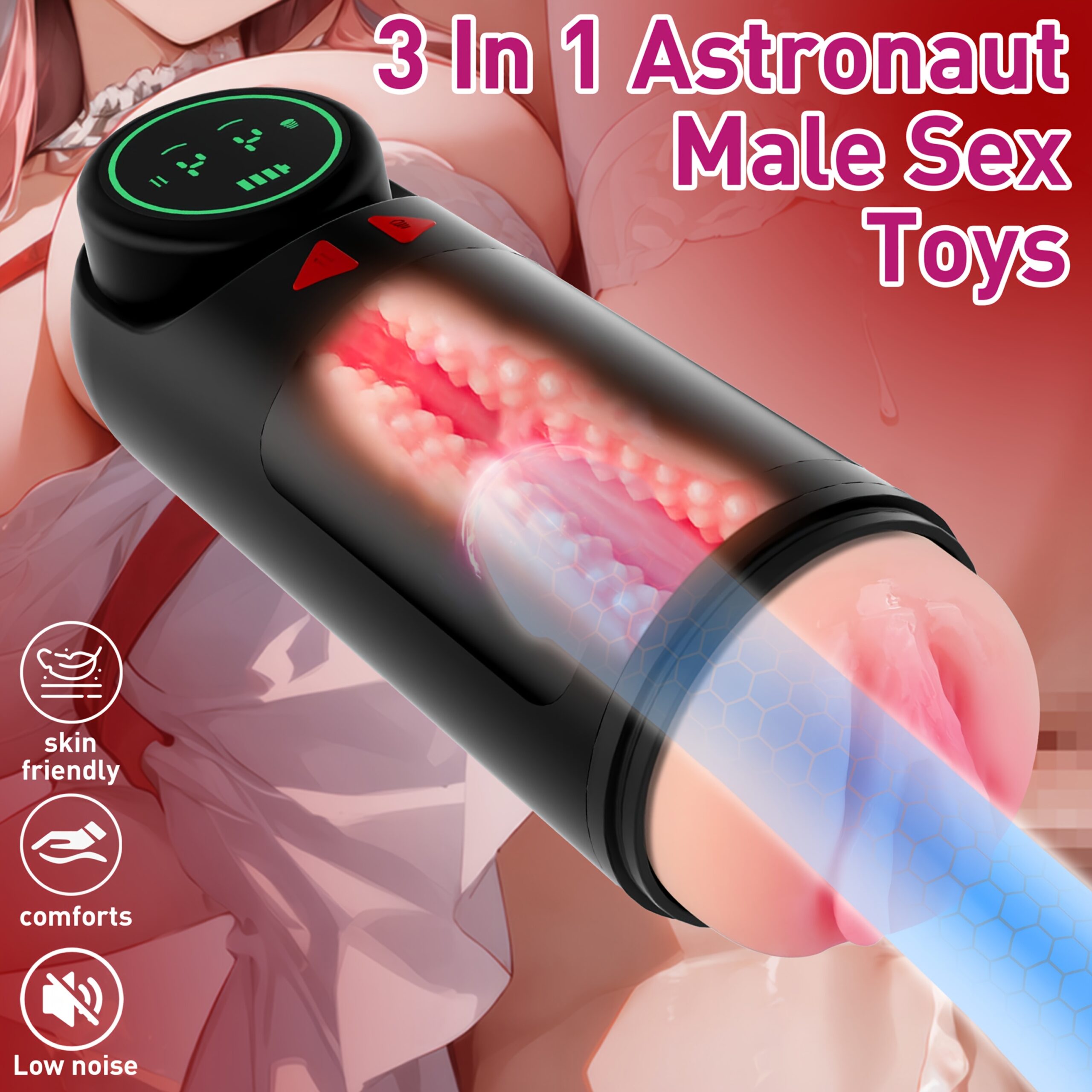 Fully Automatic Male Masturbation Cup, 4 Gears Sucking Vibrating Rotating, Adult Masturbation Products